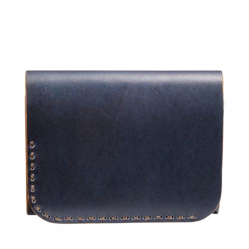 これ以上の値下不可！３L【新品】18万円 最高級牛革カウハイド美ブルーイタリアン HAAKI LEATHER Ai（藍） Mini Wallet | HLW302A | 株式会社木和田正昭