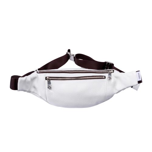 極美品！CREEZAN JETTER BUM BAG ホワイト　シボレザー CREEZAN JETTER BUM BAG 雑誌掲載商品ウエストポーチ ウエポ ウエスト